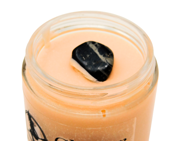 top view of black onyx on top of chiller body butter