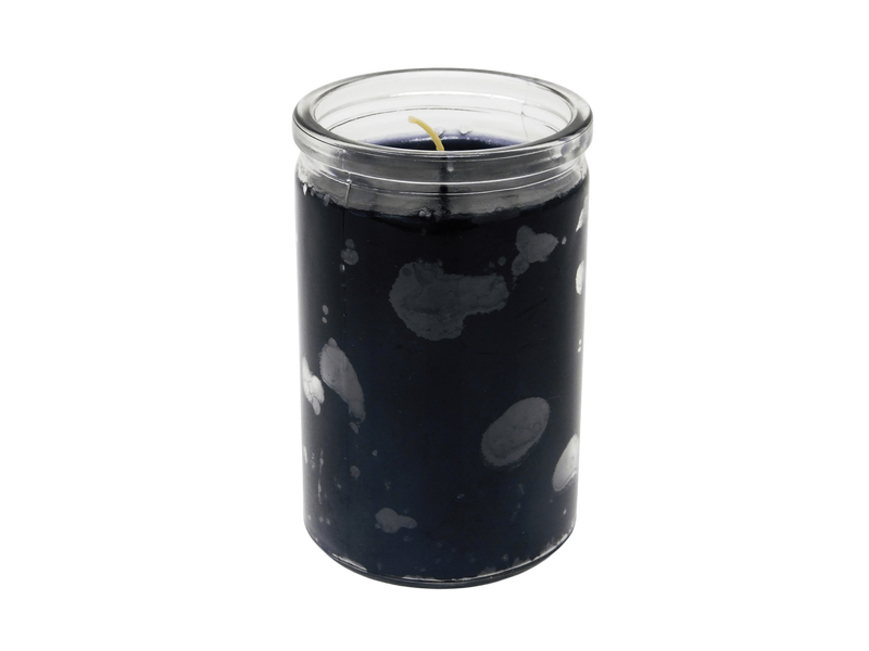 Black candle in glass jar