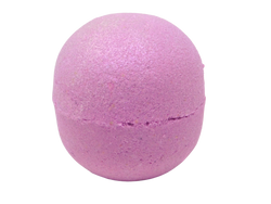 pink sphere shaped bath bomb with soft pink shimmer